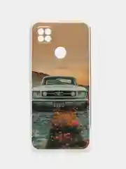 Серый меланж чехол для телефона Xiaomi Redmi 10А / Redmi 10С, с рисунком и защитой камеры