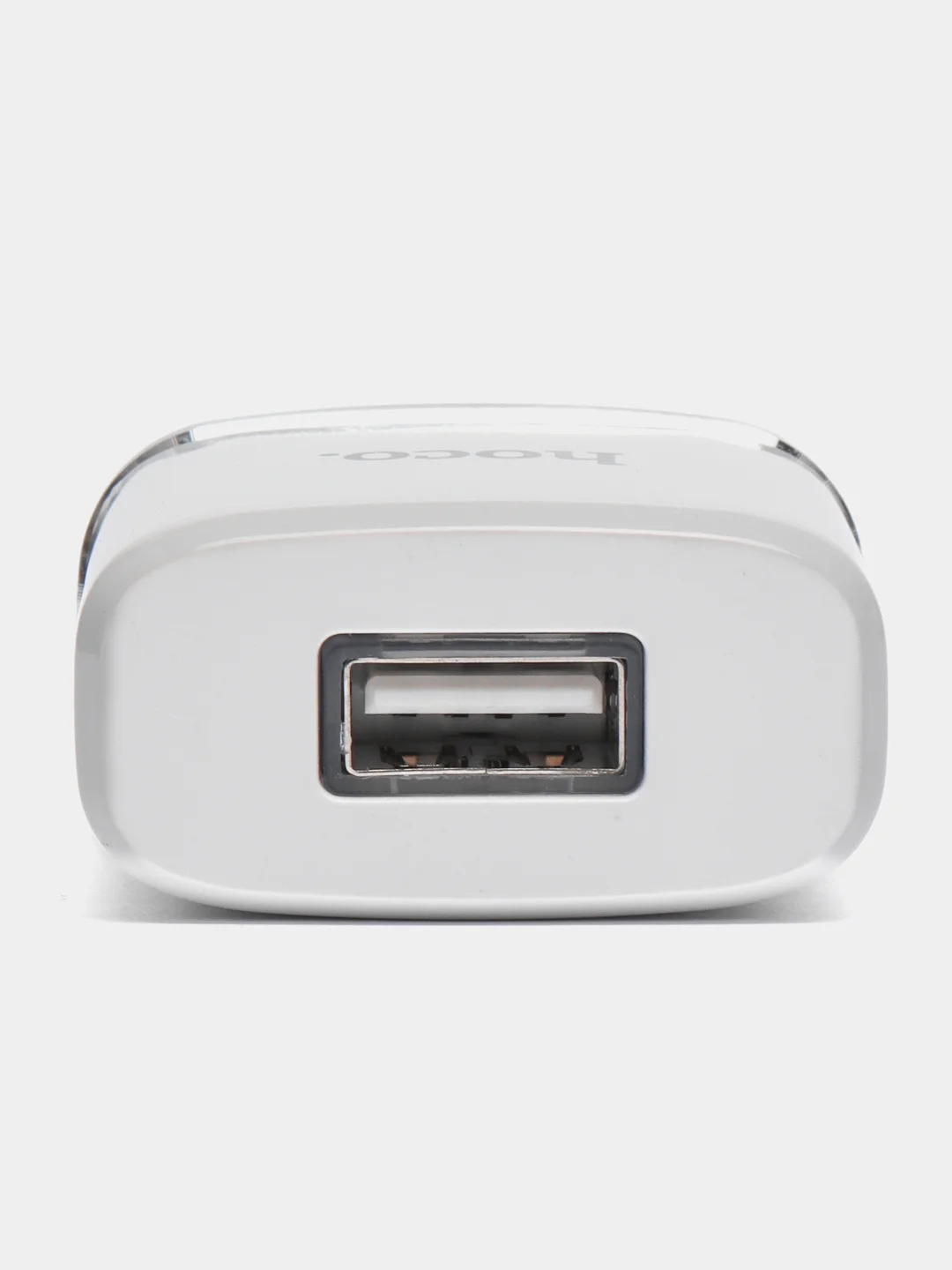 Белый зарядное устройство Hoco C11, 1 USB, с кабелем Lightning, 1.0 A