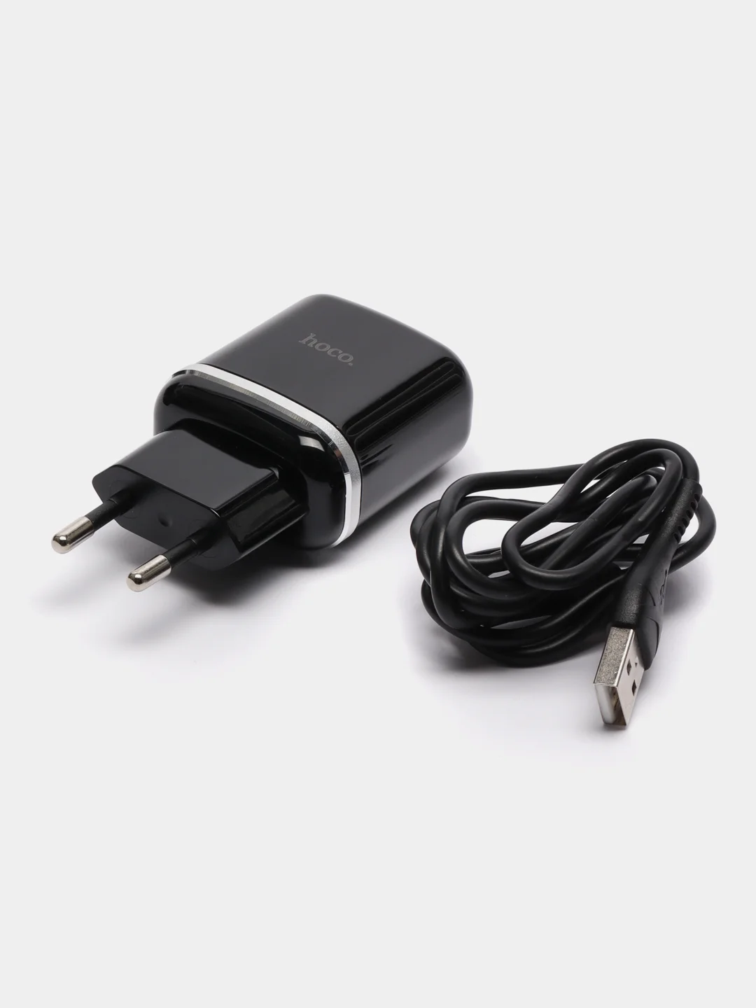 Черный быстрая зарядка, сетевое зарядное устройство 3.0A Hoco N3 с кабелем MicroUSB