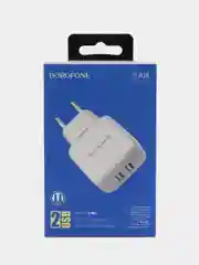 Белый сетевое зарядное устройство Borofone BA18, 2 USB, 2.1 А