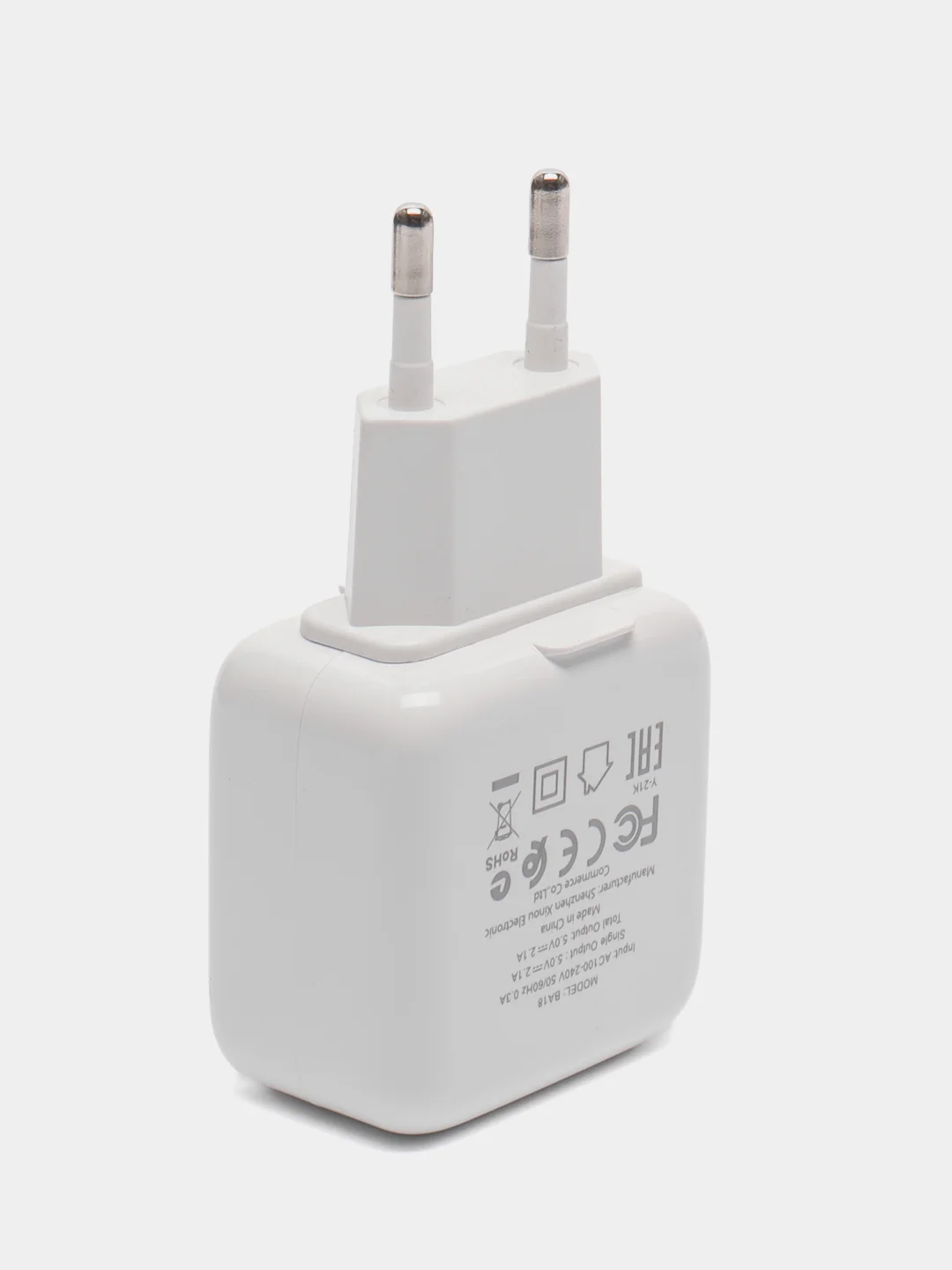 Белый сетевое зарядное устройство Borofone BA18, 2 USB, 2.1 А