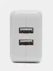 Белый сетевое зарядное устройство Borofone BA18, 2 USB, 2.1 А