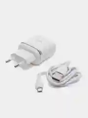 Белый быстрая зарядка, сетевое зарядное устройство 3.0A Hoco N3 с кабелем MicroUSB