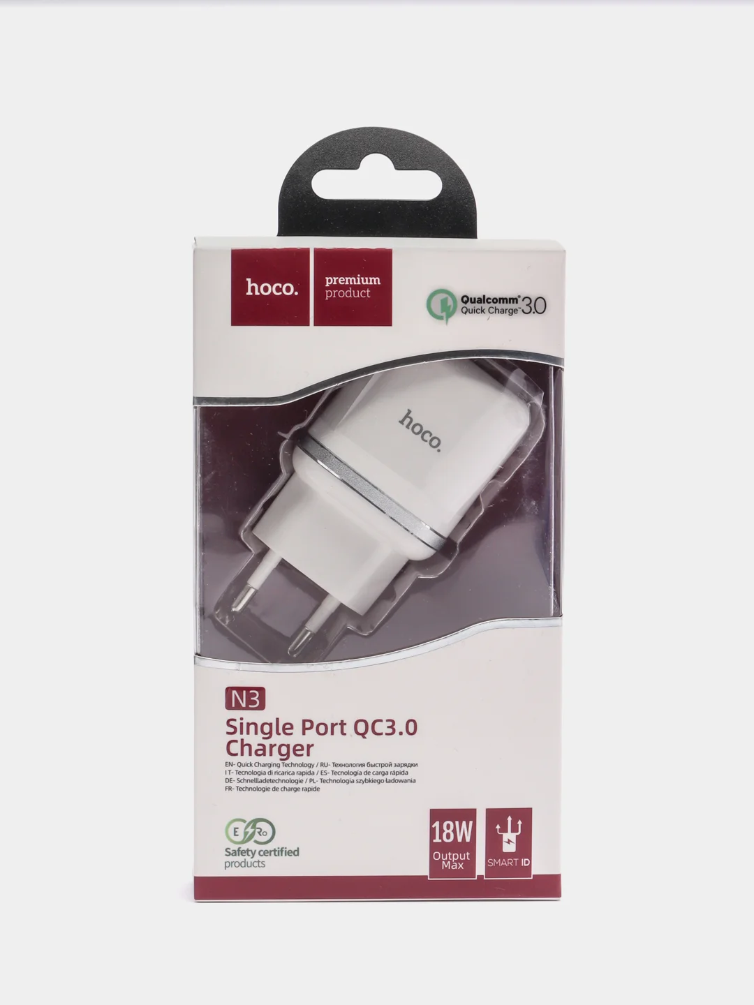 Белый сетевое зарядное устройство Hoco N3, 18W