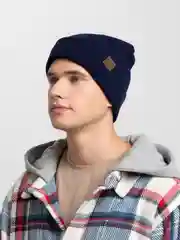 Темно-синий мужская стильная шапка