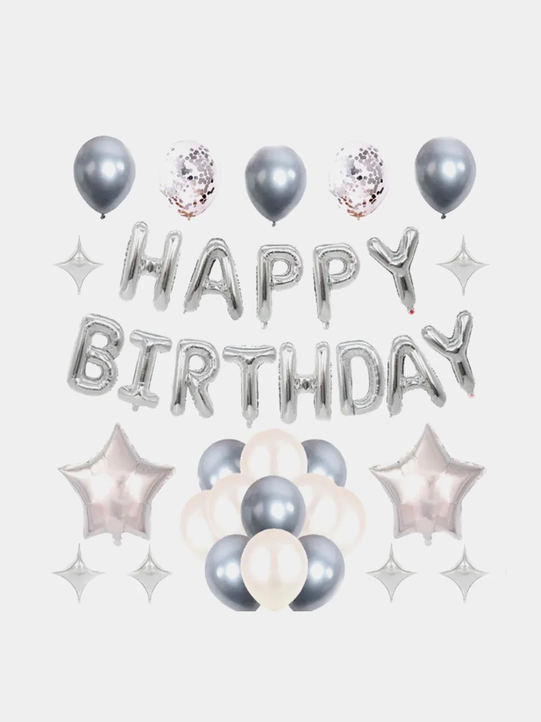 Красный набор шаров Happy Birthday