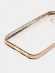 Золотой чехол с цветной окантовкой на Samsung Galaxy А3(2017)/А320, прозрачный, силиконовый