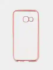 Бронзовый чехол с цветной окантовкой на Samsung Galaxy А3(2017)/А320, прозрачный, силиконовый