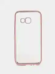Бронзовый чехол с цветной окантовкой на Samsung Galaxy А3(2017)/А320, прозрачный, силиконовый