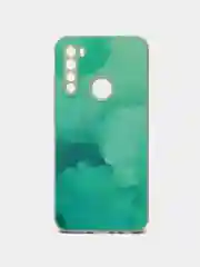Бирюзовый силиконовый чехол с защитой камеры Xiaomi Redmi Note 8 21 рисунком,из органического стекла