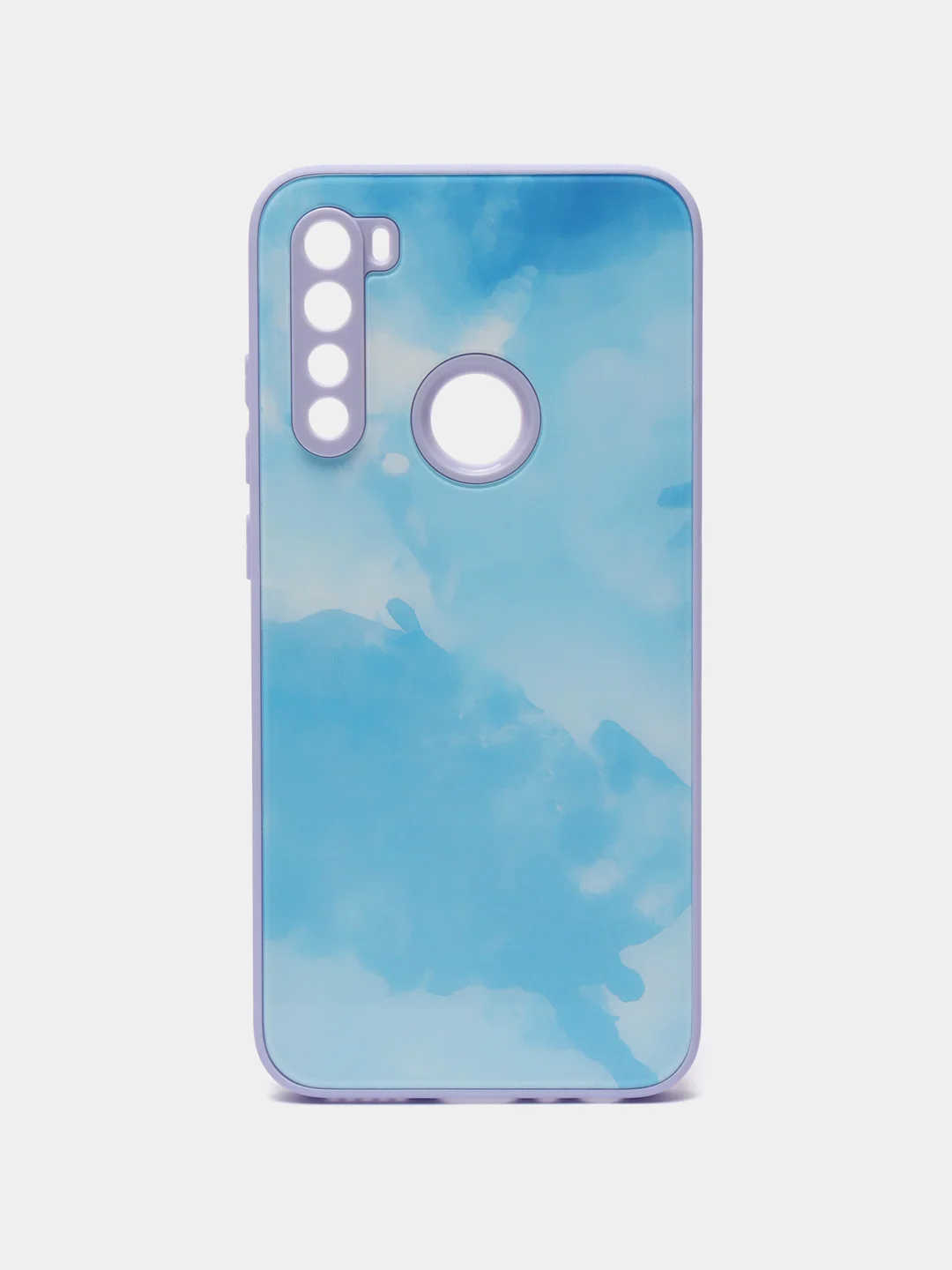 Голубой силиконовый чехол с защитой камеры Xiaomi Redmi Note 8 21 рисунком,из органического стекла