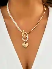 Золотой цепочка с подвеской-жемчугом