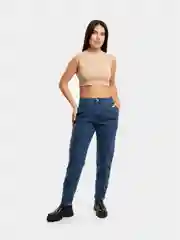Темно-синий джинсы женские, с высокой посадкой, mom fit, мом большие размеры