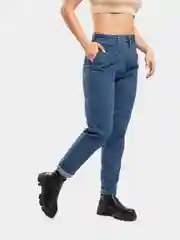 Темно-синий джинсы женские, с высокой посадкой, mom fit, мом большие размеры
