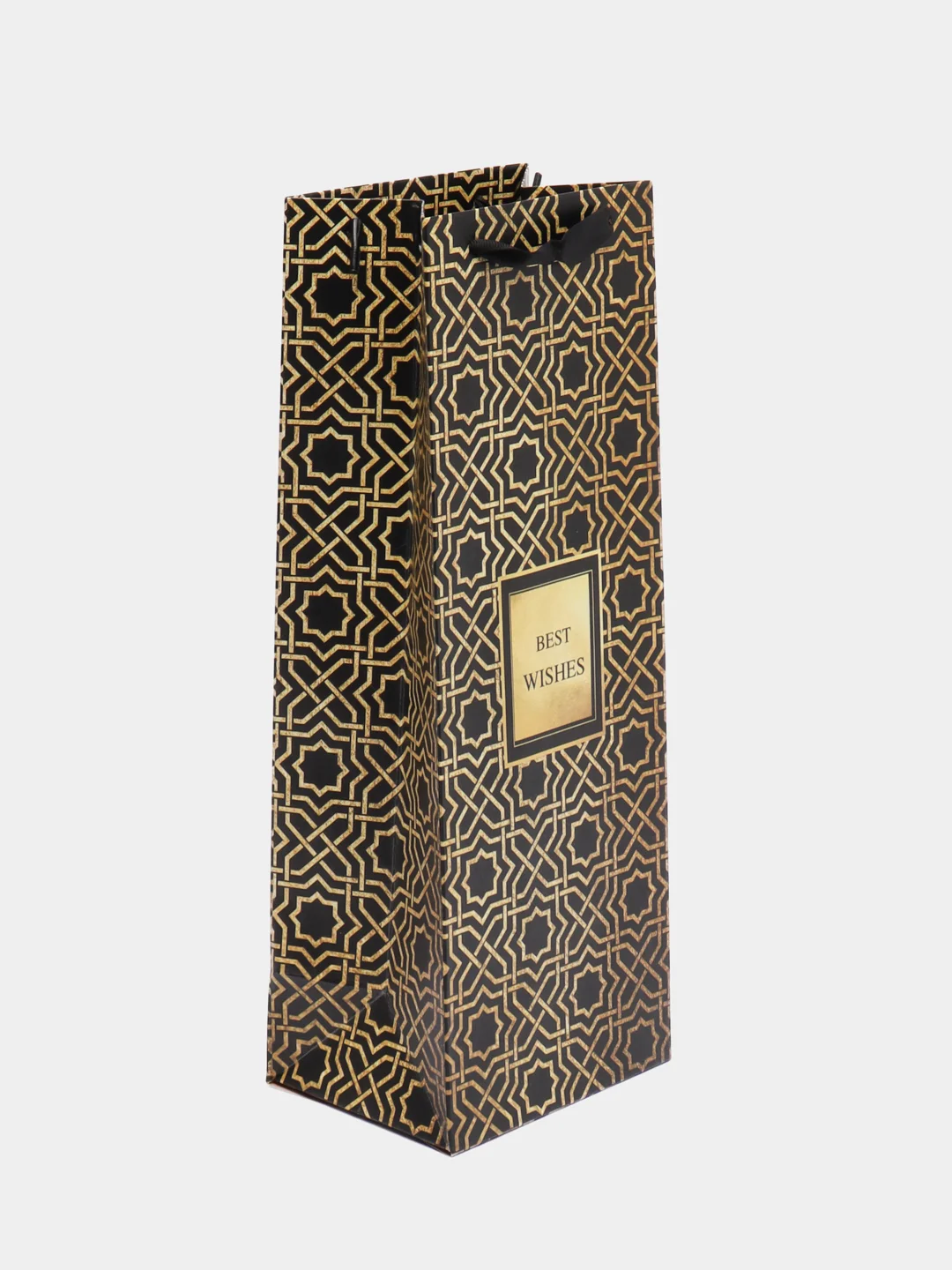 Пакет подарочный ламинированный под бутылку, упаковка, "Best wishes", 13 x 36 x 10 см