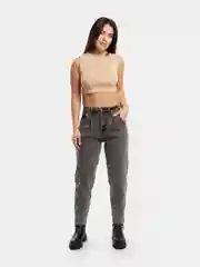 Тёмно-серый джинсы женские, с высокой посадкой, mom fit, мом большие размеры