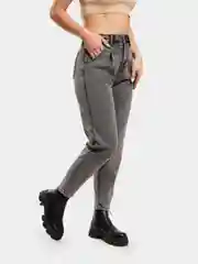 Тёмно-серый джинсы женские, с высокой посадкой, mom fit, мом большие размеры