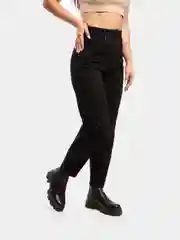 Черный джинсы женские, с высокой посадкой, mom fit, мом большие размеры