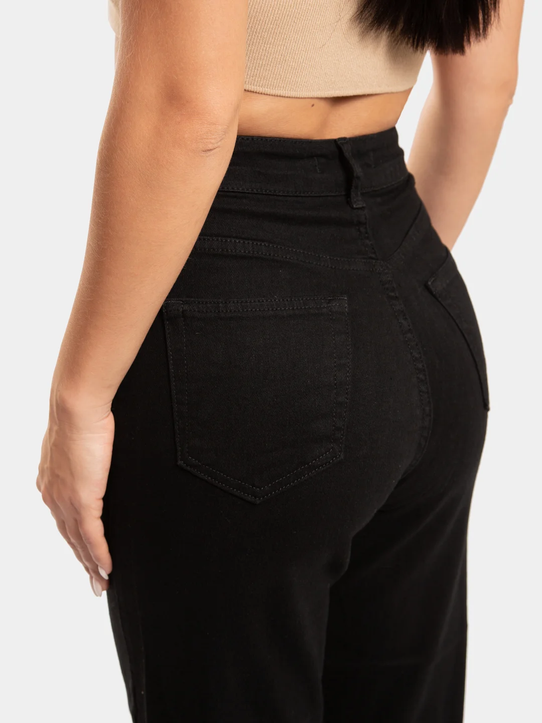 Черный джинсы женские, с высокой посадкой, mom fit, мом большие размеры