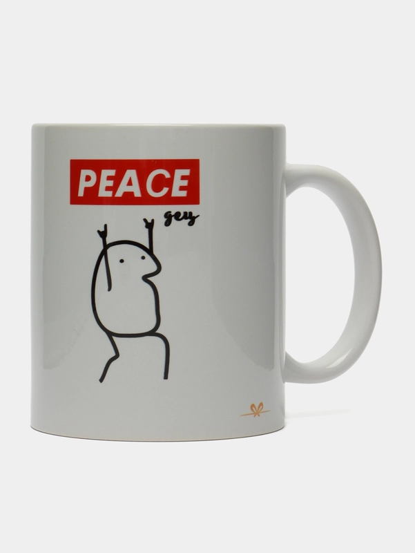 Кружка сублимация "Peaceдец", с нанесением