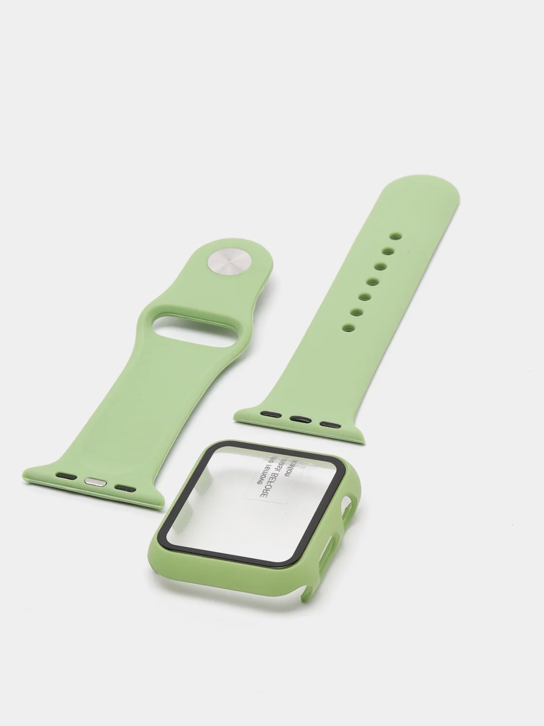 Мятный бампер с защитным стеклом и ремешком для Apple Watch 42 мм
