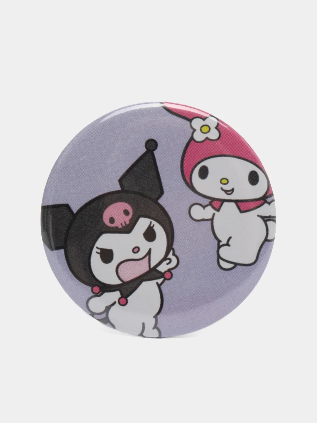 Сиреневый значок для девочек Hello Kitty, круглый, 56 мм