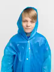 Дождевик детский со светоотражающими элементами, цвет синий (120-160 см)