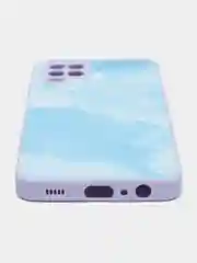 Голубой силиконовый чехол Samsung A03S, M32, A22, с защитой камеры, с защитой камеры