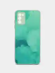 Бирюзовый силиконовый чехол Samsung A03S, M32, A22, с защитой камеры, с защитой камеры