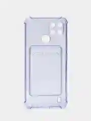 Лавандовый противоударный чехол с карманом для карт Realme C21, C25, C11, 2021, C25, C30, C31, C33, C35