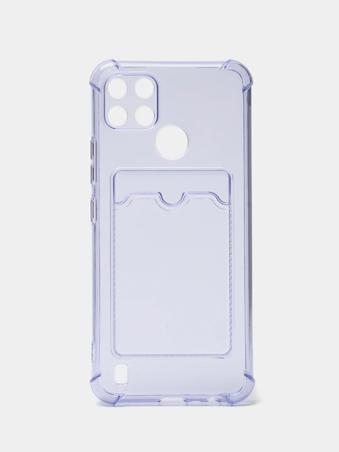 Лавандовый противоударный чехол с карманом для карт Realme C21, C25, C11, 2021, C25, C30, C31, C33, C35