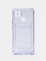 Лавандовый противоударный чехол с карманом для карт Realme C21, C25, C11, 2021, C25, C30, C31, C33, C35