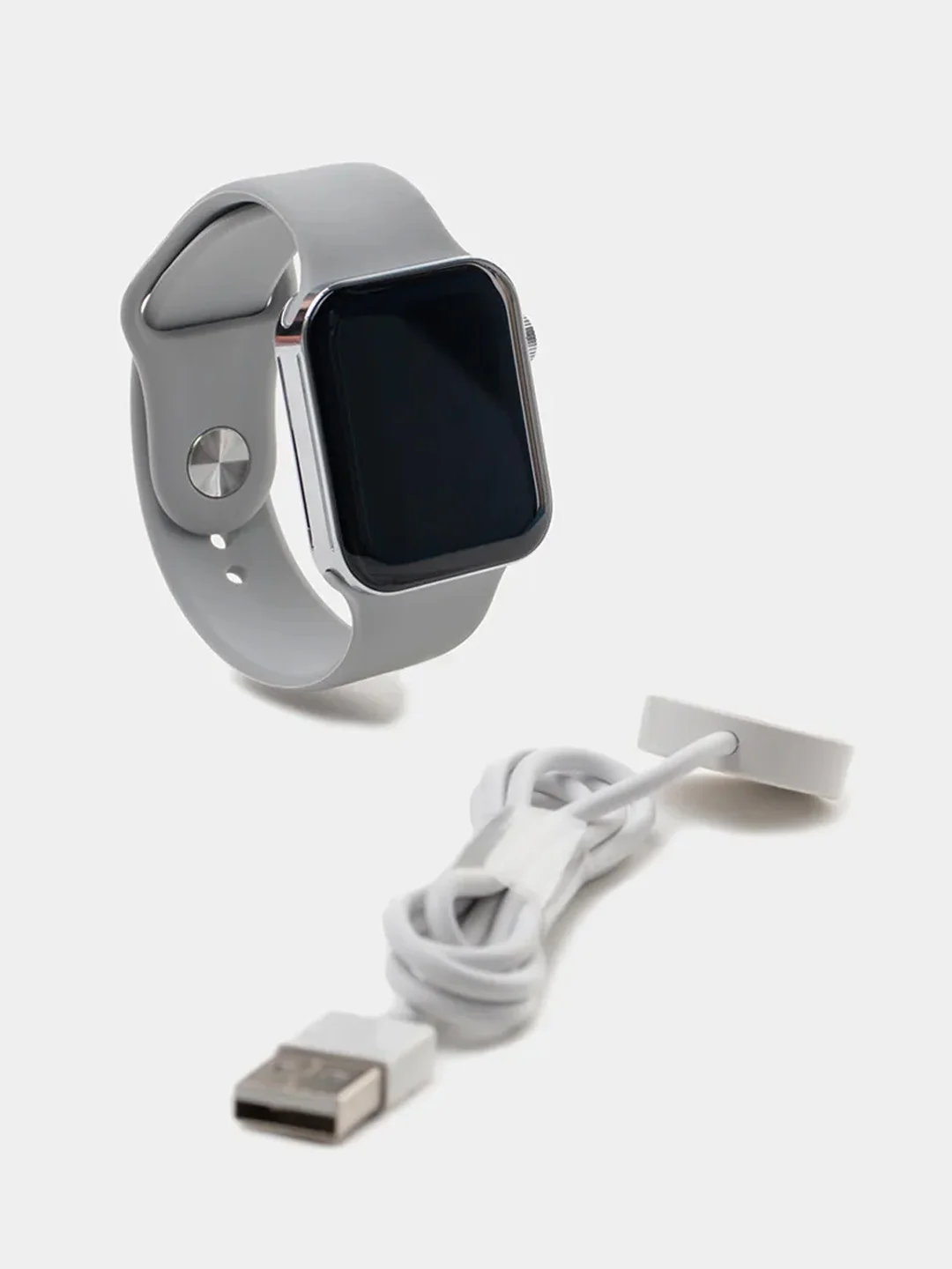Серебряный умные часы S8 Smart Watch New 2022, с беспроводной зарядкой