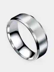 Серебряный кольцо стальное, обручальное, широкое, 8 мм