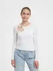 Белый лонгслив женский, повседневный