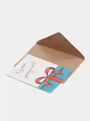 Бирюзовый открытка "С днем рождения", в крафтовом конверте