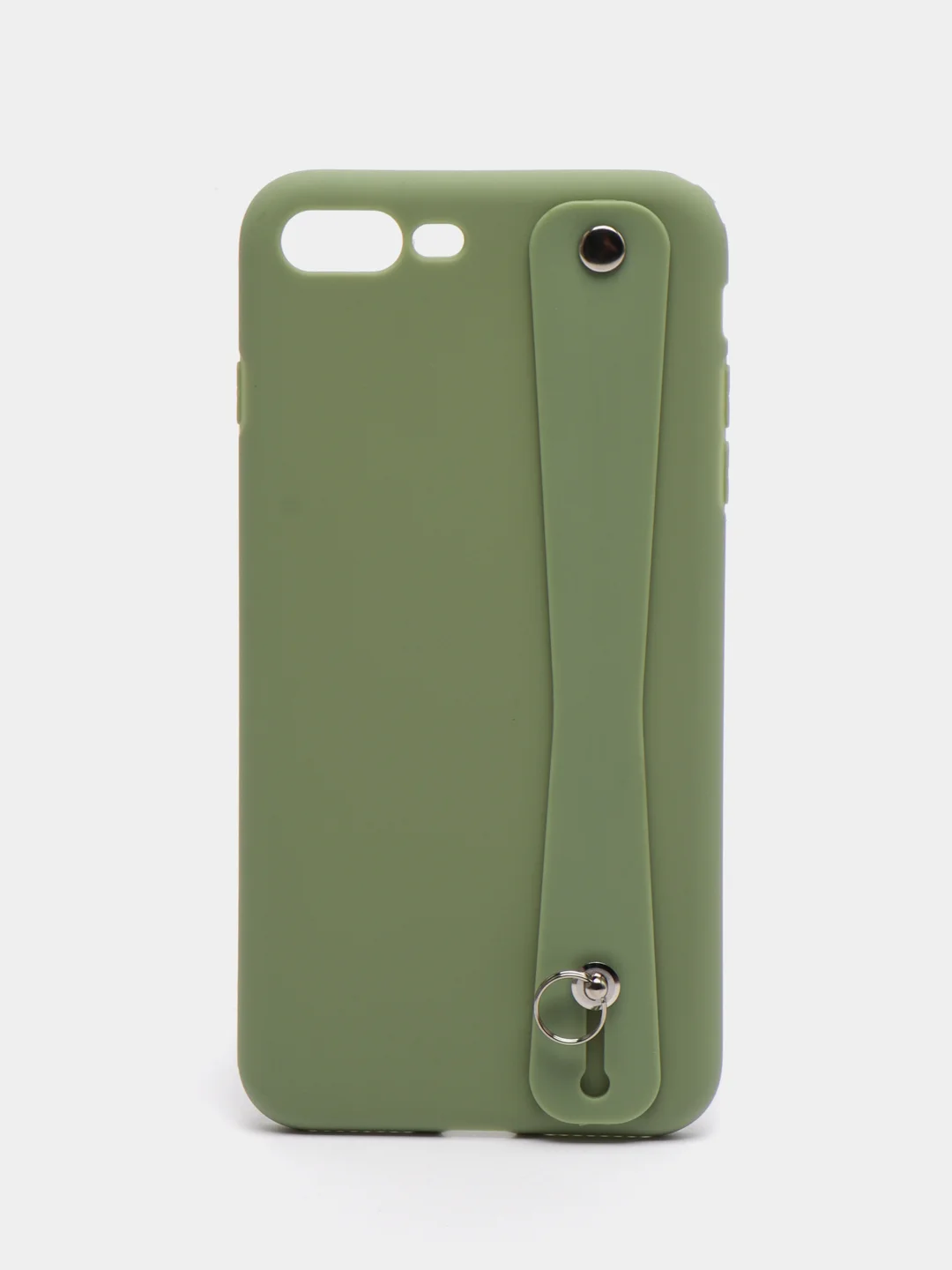 Оливковый чехол для Apple iPhone 7 Plus / 8 Plus силиконовый, с ручкой