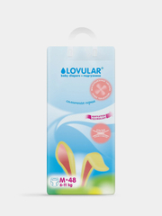 Подгузники Lovular, Солнечная серия, M 6-11кг, 48 штук в упаковке