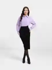 Сиреневый рубашка женская, оверсайз, хлопок
