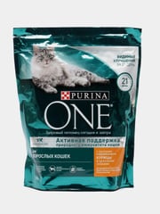 Сухой корм Purina ONE для взрослых кошек, с курицей и цельными злаками, 750 г