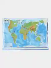 Интерактивная карта Мира физическая, 101 х 66 см, 1:29 млн, ламинированная