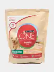 Сухой корм Purina One для собак мелких пород с активным образом жизни, курица и рис, 600 г