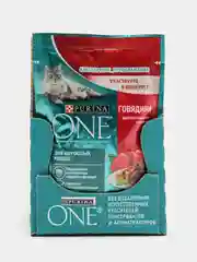 Влажный корм Purina ONE для взрослых кошек, с говядиной и морковью, 26 штук по 75 г