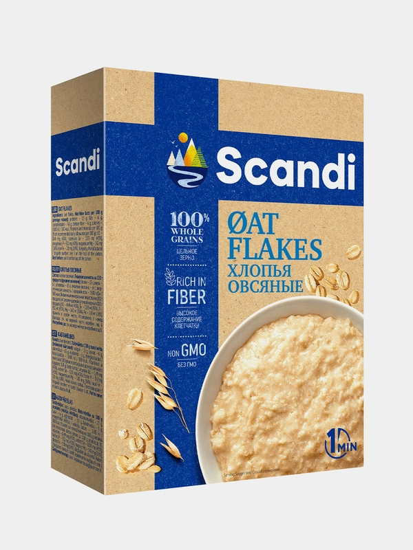 Хлопья овсяные Scandi, 1 минута, 400 г