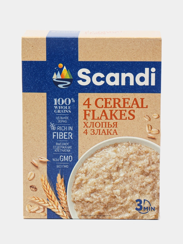 Хлопья Scandi, 4 злака, 0,4 кг