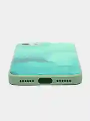 Бирюзовый силиконовый чехол с защитой камеры для iPhone 7, 8, 13/Pro/Max,с рисунком из органического стекла