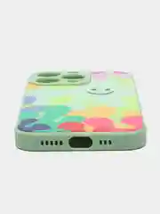 Салатовый силиконовый чехол с защитой камеры для iPhone 7, 8, 13/Pro/Max,с рисунком из органического стекла