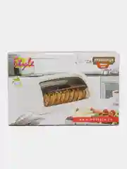 Белый хлебница с крышкой, большая
