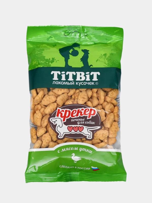 Лакомства для собак TiTBiT "Крекер-печенье", с мясом утки, 100 г