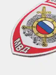 Белый нашивка шеврон вышитый и пластизолевый "Полиция МВД"